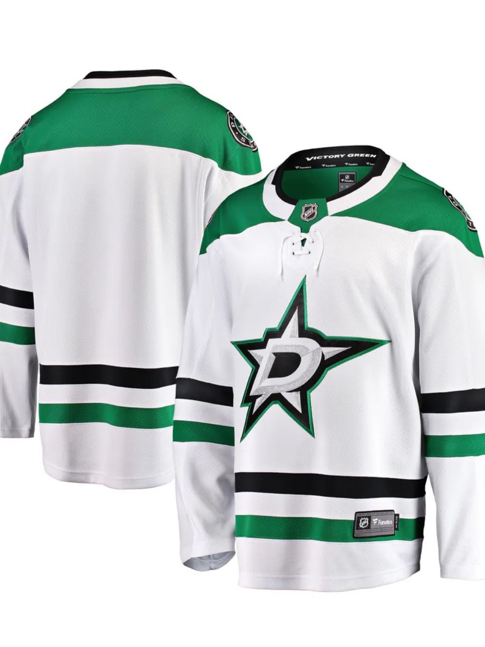 Fanatics Dallas Stars Breakaway White & Green Hockey Jersey Away Colors